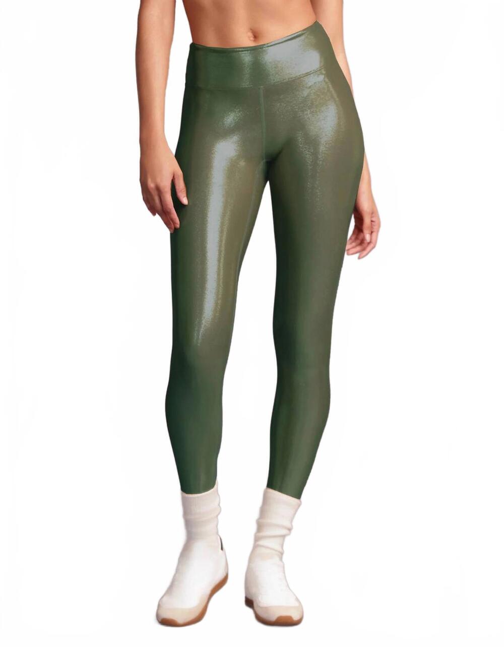 NEW HEROINE SPORT marvel metallic performance legging in army glow